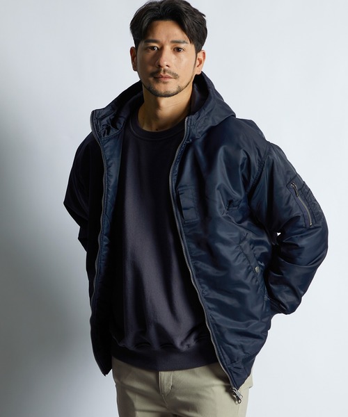 LANVIN en Bleu ブルゾン アウター MA-1パーカー メンズ : ZOZOTOWN