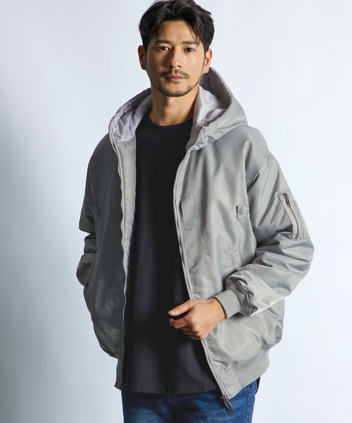 LANVIN en Bleu ブルゾン アウター MA-1パーカー メンズ : ZOZOTOWN