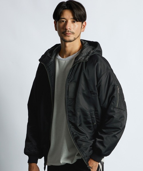 LANVIN en Bleu ブルゾン アウター MA-1パーカー メンズ : ZOZOTOWN