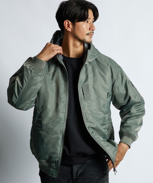 LANVIN en Bleu ブルゾン アウター MA-1パーカー メンズ : ZOZOTOWN