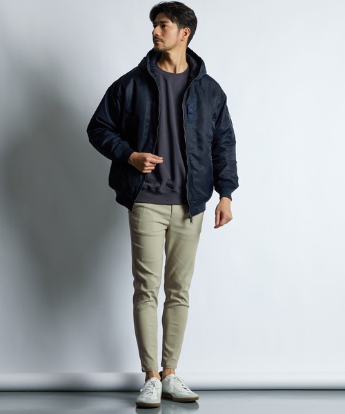 LANVIN en Bleu ビックカラー中綿MA-1ブルゾン ビックカラー中わたMA－1ブルゾン[品番：LAVW0005682]｜LANVIN en