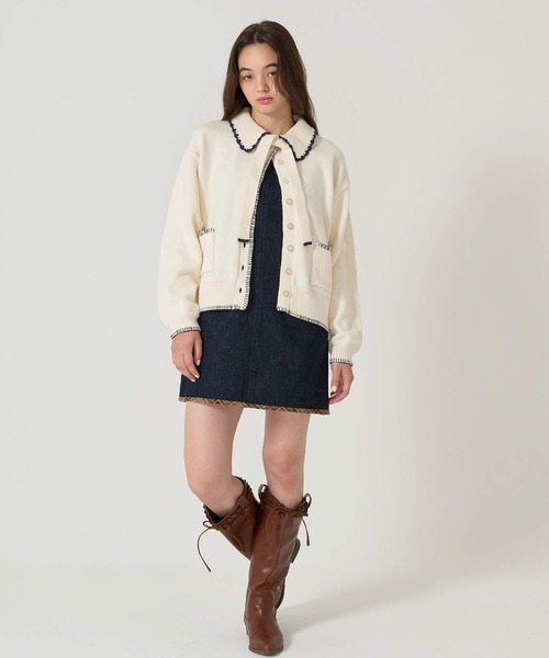 Q210 美品 M セントジョン ストレッチ ニット 上品 JKT レディース