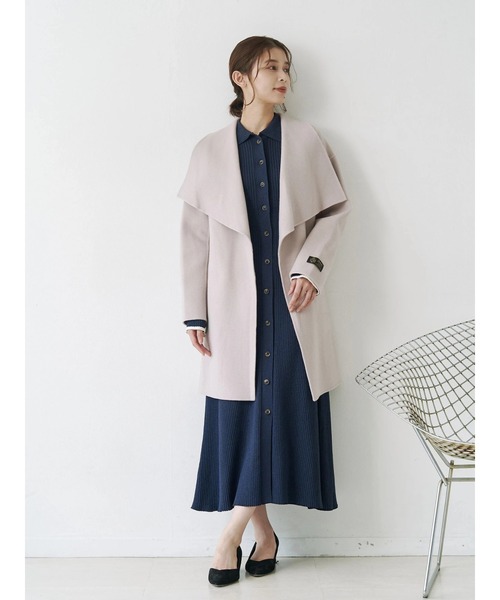 TONAL（トーナル） ワンピース エンブレム刺繍ポロニットワンピース