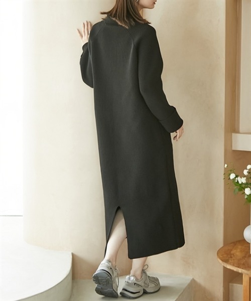 ニッセン（nissen） ワンピース ハーフジップニットマキシワンピース