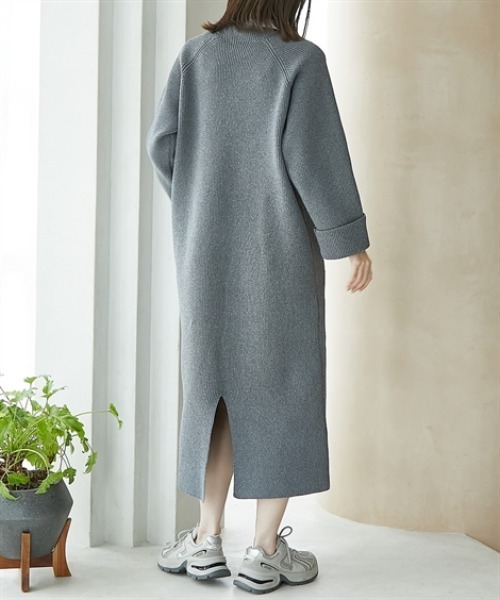 ニッセン（nissen） ワンピース ハーフジップニットマキシワンピース