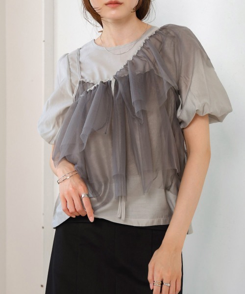 「Bab」 半袖ブラウス M ベージュ レディース_画像3