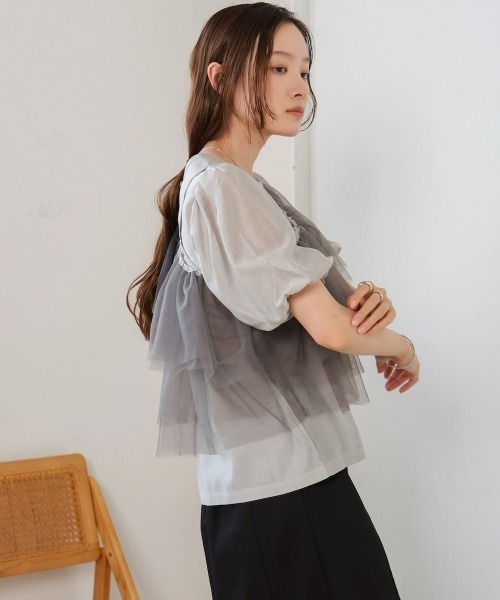 「Bab」 半袖ブラウス M ベージュ レディース_画像9