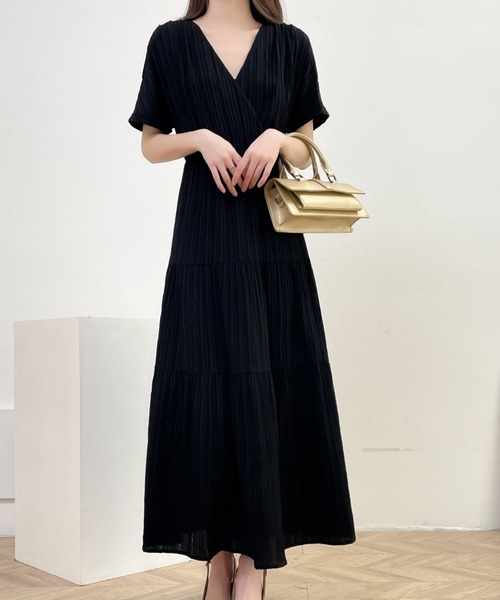 「ABITOKYO」 半袖ワンピース M ブラック レディース_画像4