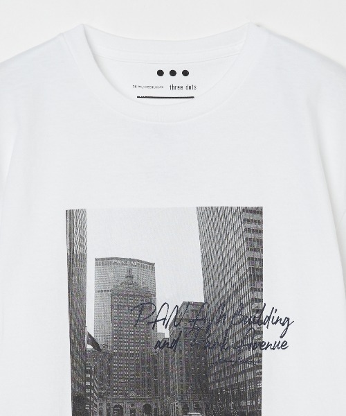 「three dots」 半袖Tシャツ MEDIUM ホワイト系その他 レディース_画像9
