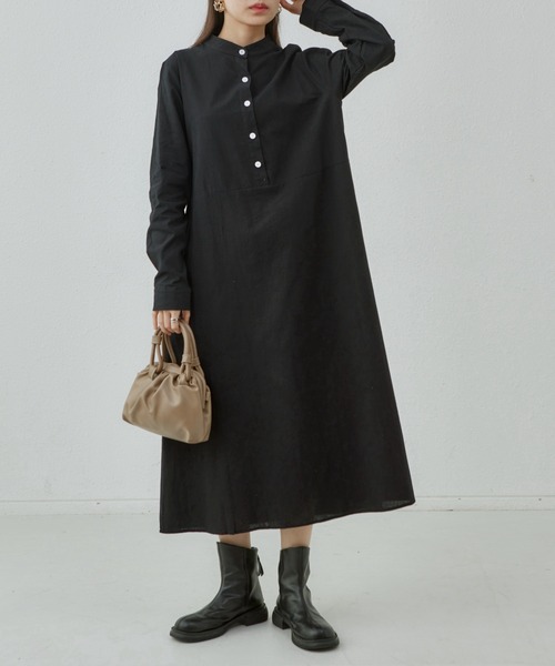 「MAISON DE THERESE」 長袖ワンピース FREE ブラック レディース_画像4