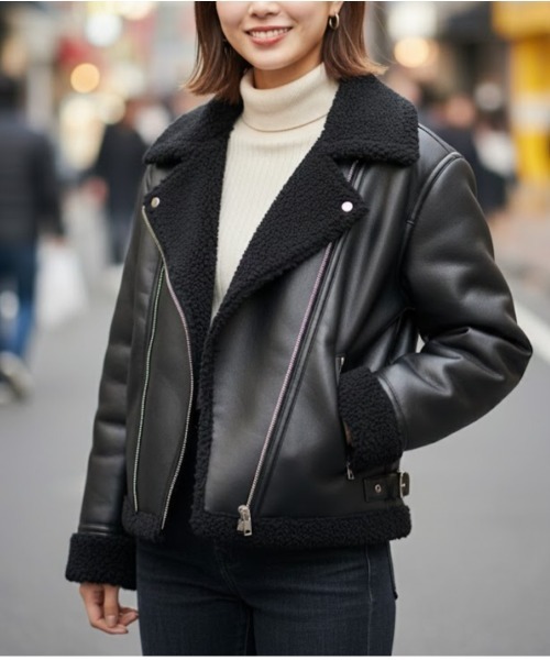 ジャケット・アウター m mj10378- Synthetic Leather Zip Up Jacket ジップアップジャケット