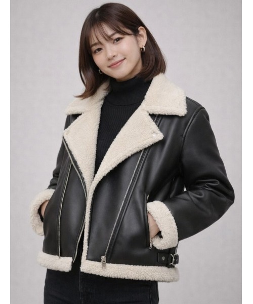 コート アウター フェイクレザーB3ジャケット レディース メンズ