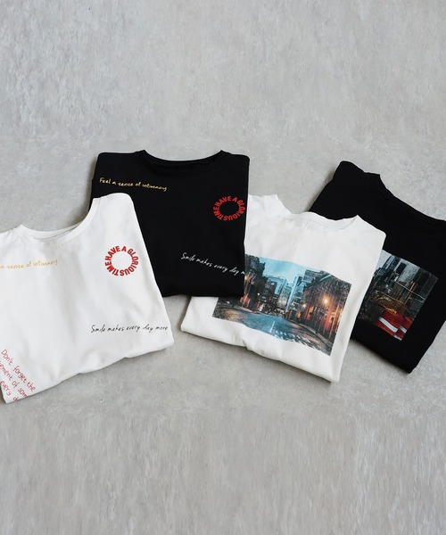「antiqua」 半袖Tシャツ P ブラック系その他 レディース_画像2