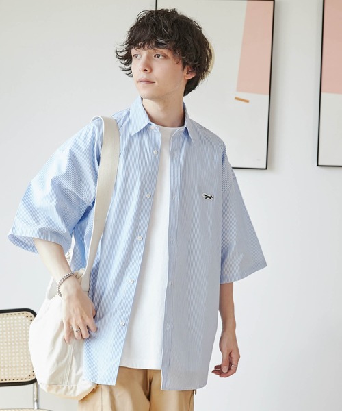 「PENNEYS」 半袖シャツ LARGE サックスブルー メンズ_画像2