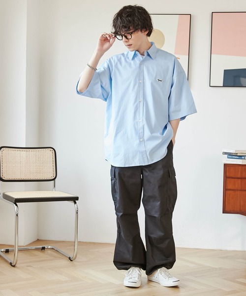 「PENNEYS」 半袖シャツ LARGE サックスブルー メンズ_画像3