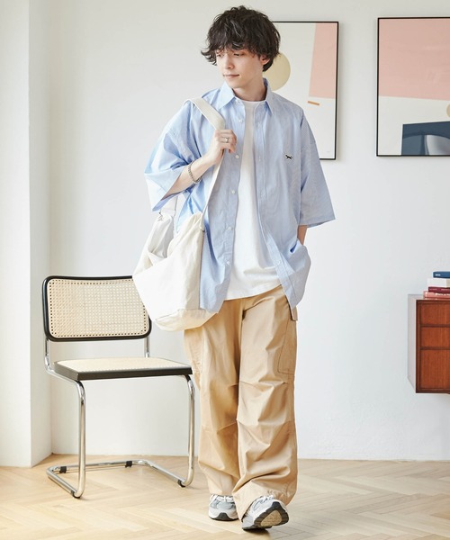 「PENNEYS」 半袖シャツ LARGE サックスブルー メンズ_画像4