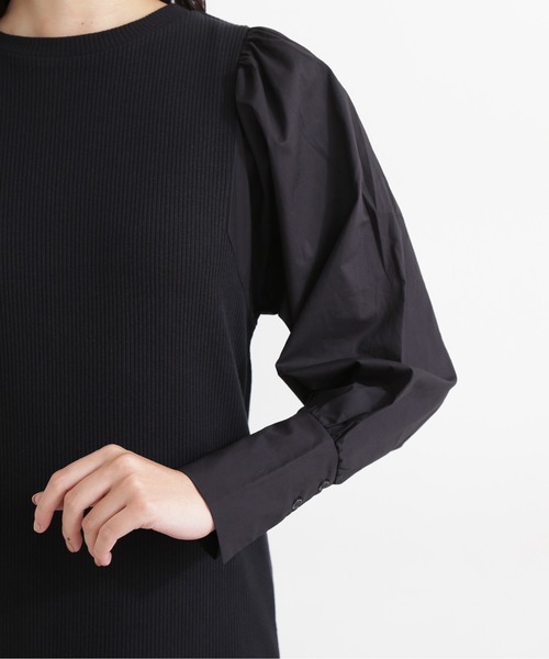 「NATURAL BEAUTY BASIC」 ニットワンピース MEDIUM ダークブルー レディース_画像4