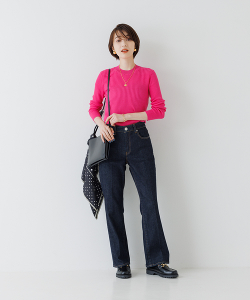 「Rouge vif」 長袖ニット フリー ピンク レディース_画像4