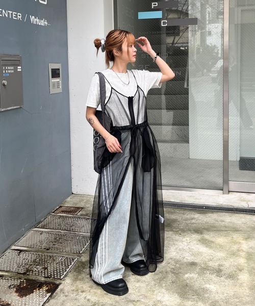 「Six M」 キャミソールワンピース FREE ライトグレー レディース_画像2