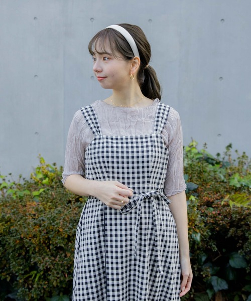 「flower」 キャミソールワンピース FREE イエロー レディース_画像6