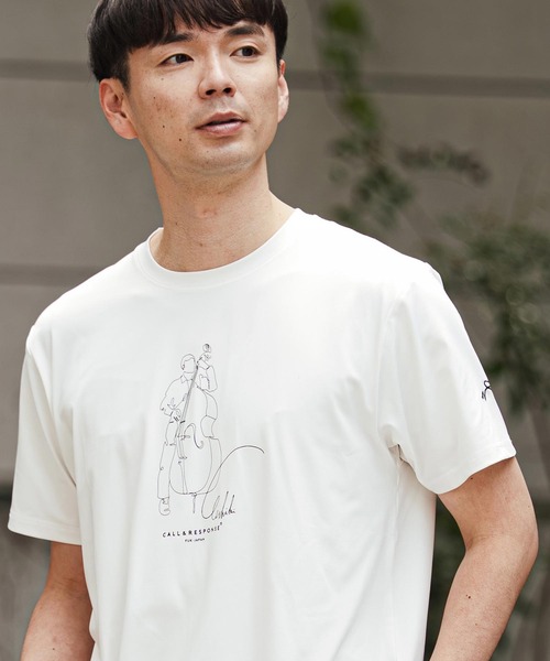 tシャツ mt10124- 26JAZZトウッドベースプリント半袖Tシャツ(262-1324