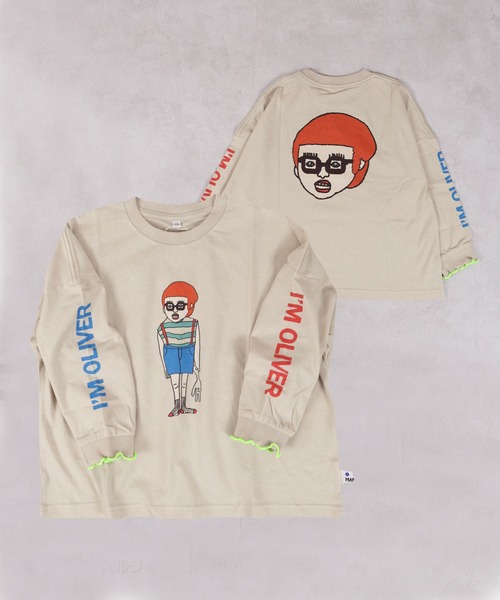 MARKEY'S（マーキーズ） tシャツ ソデリブビッグロンT/前後プリント