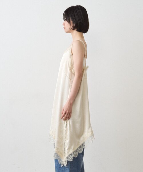 Loungedress（ラウンジドレス） ブラウス シャツ サテンレースアシメ