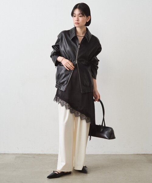 Loungedress（ラウンジドレス） キャミソール サテンレースアシメ