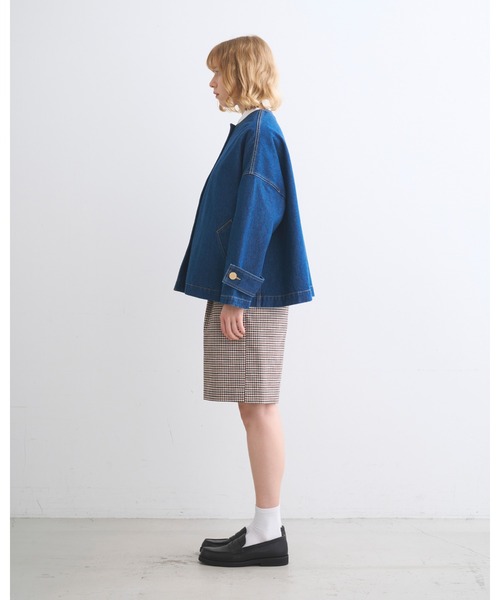 ステンカラーコート コート MALTON N/C SHORT DENIM レディースの画像
