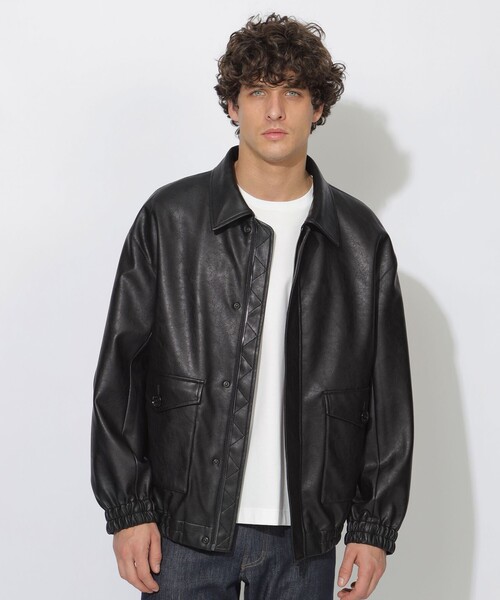 レザージャケット ブラック アウター BLACK LABEL CRESTBRIDGE（ブラックレーベル クレストブリッジ
