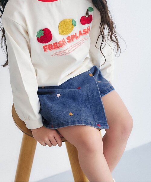 apres les cours（アプレレクール） パンツ ハート・デイジー刺繍
