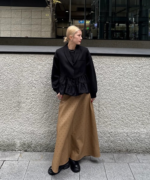 Ameri（アメリ） スカート DOT FLOCKY LEATHER SKIRT : ZOZOTOWN Yahoo