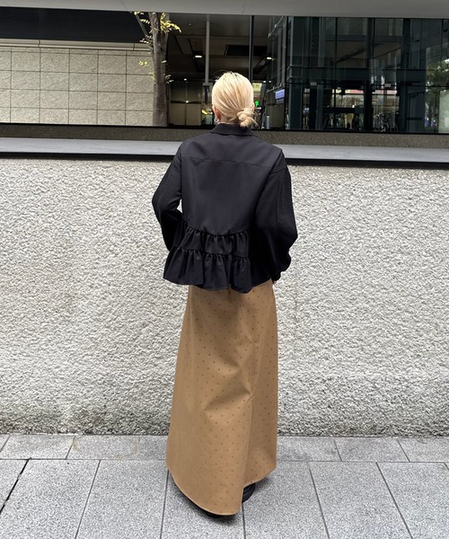 新品 Ameri VINTAGEロングスカート Ameri（アメリ） ロング スカート DOT FLOCKY LEATHER SKIRT