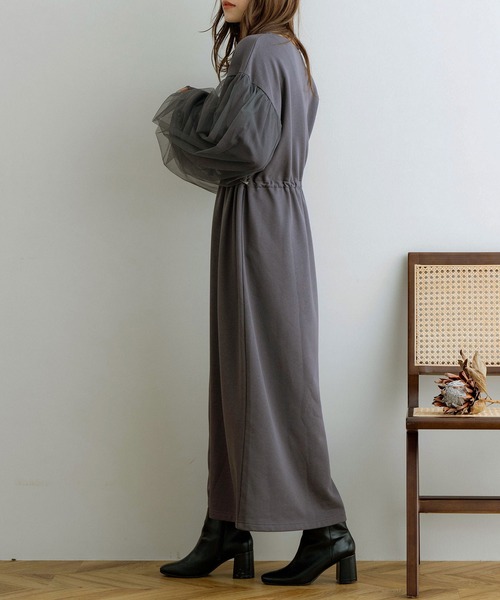 「NOAHL」 長袖ワンピース FREE チャコール レディース_画像5
