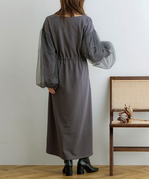 「NOAHL」 長袖ワンピース FREE チャコール レディース_画像6