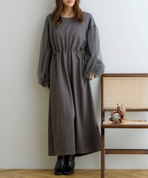 「NOAHL」 長袖ワンピース FREE チャコール レディース_画像9