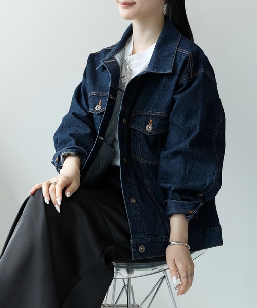 「PREFERIR」 デニムジャケット MEDIUM ブルー レディース_画像5