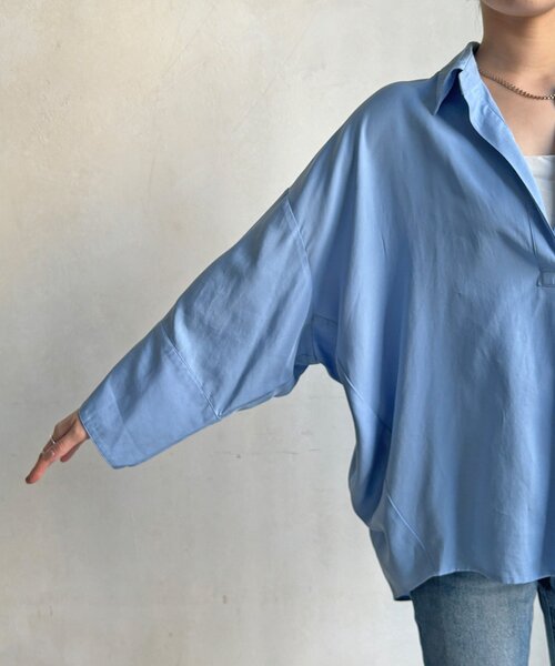 DouDou（ドゥドゥ） ブラウス シャツ リヨセルツイルスキッパーシャツ