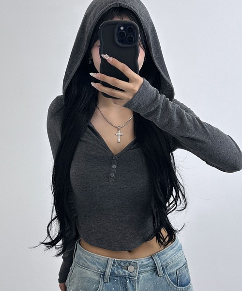 FOLLOWIN（フォロウィン） tシャツ フーディーシースルーライク