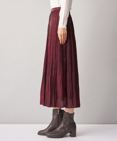 「A/C DESIGN BY ALPHA CUBIC」 プリーツスカート 64 レッド レディース_画像3