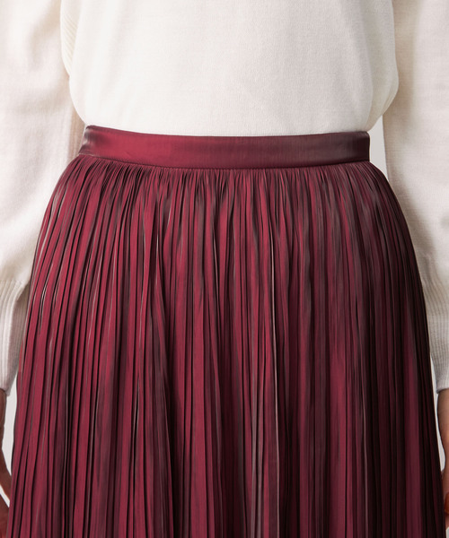 「A/C DESIGN BY ALPHA CUBIC」 プリーツスカート 64 レッド レディース_画像5