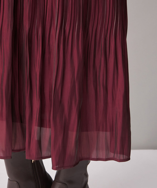 「A/C DESIGN BY ALPHA CUBIC」 プリーツスカート 64 レッド レディース_画像7