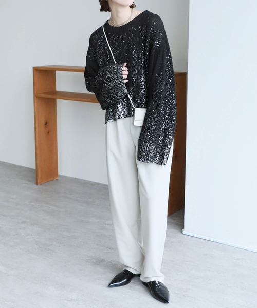 「reca」 長袖ニット M ブラック レディース_画像3