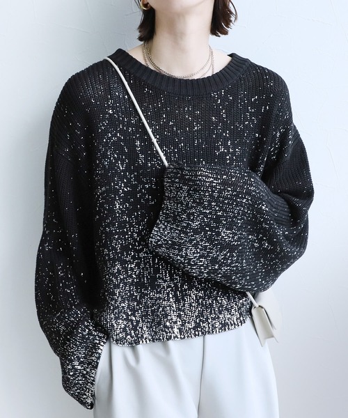 「reca」 長袖ニット M ブラック レディース_画像7