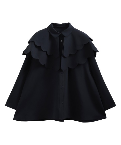 Fit more（フィットモア） ブラウス シャツ ダブルスカラップケープ