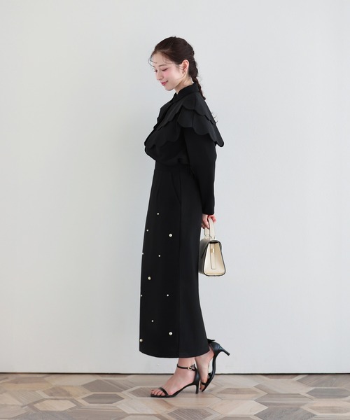 Fit more（フィットモア） ブラウス シャツ ダブルスカラップケープ