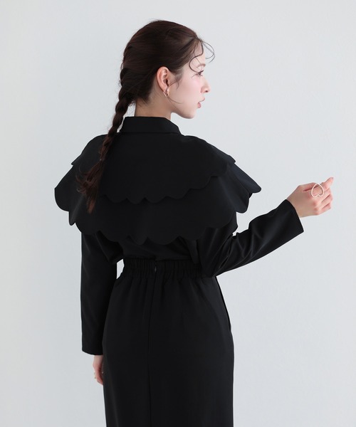 Fit more（フィットモア） ブラウス シャツ ダブルスカラップケープ