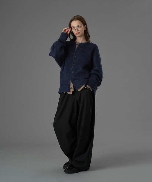 「ONCILY」 ニットカーディガン SMALL ネイビー メンズ_画像5
