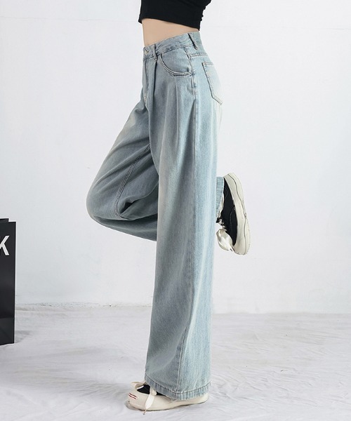 「GEMEDA」 「Achic」デニムパンツ M ライトブルー レディース_画像5