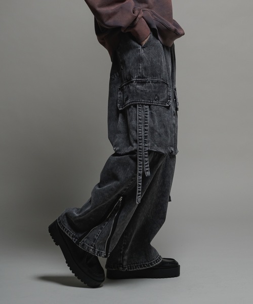 「Casper John」 デニムパンツ MEDIUM グレー メンズの画像5